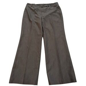 Ann Taylor Pinstripe Wide Leg Signature Fit Lined Dress Pants Sz 16 Minimalist